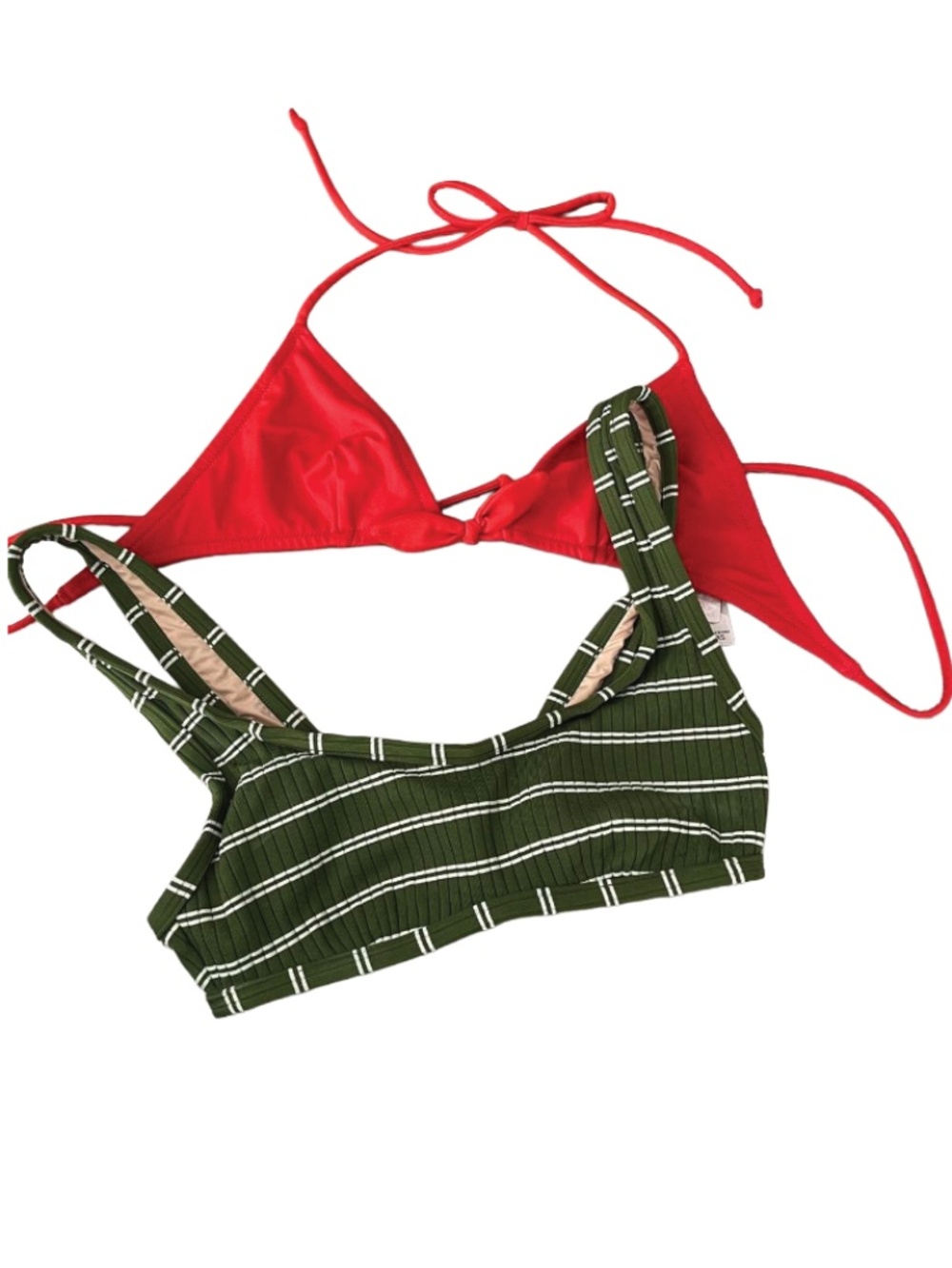 2 bathing suit bikini tops